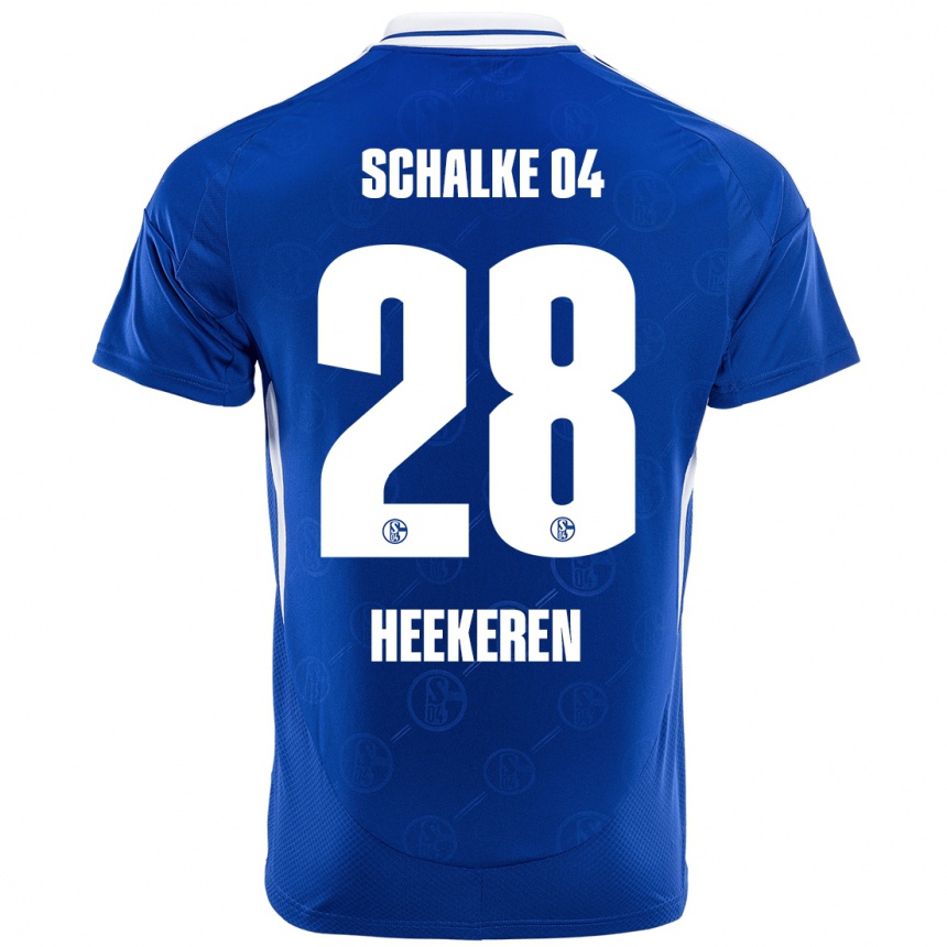 Kids Football Justin Heekeren #28 Royal Blue Home Jersey 2024/25 T-Shirt