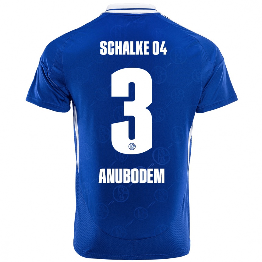 Kids Football Ngufor Anubodem #3 Royal Blue Home Jersey 2024/25 T-Shirt