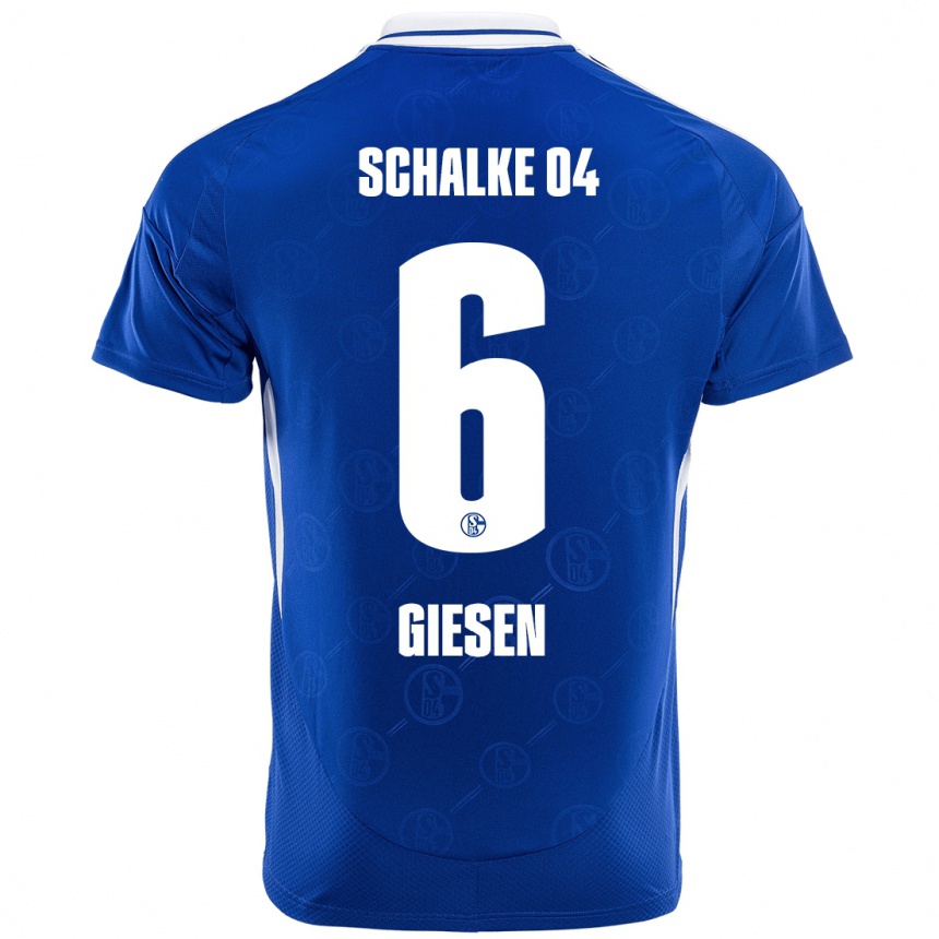 Kids Football Tim Giesen #6 Royal Blue Home Jersey 2024/25 T-Shirt