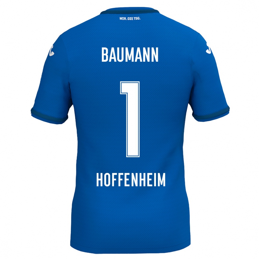 Kids Football Oliver Baumann #1 Royal Blue Home Jersey 2024/25 T-Shirt