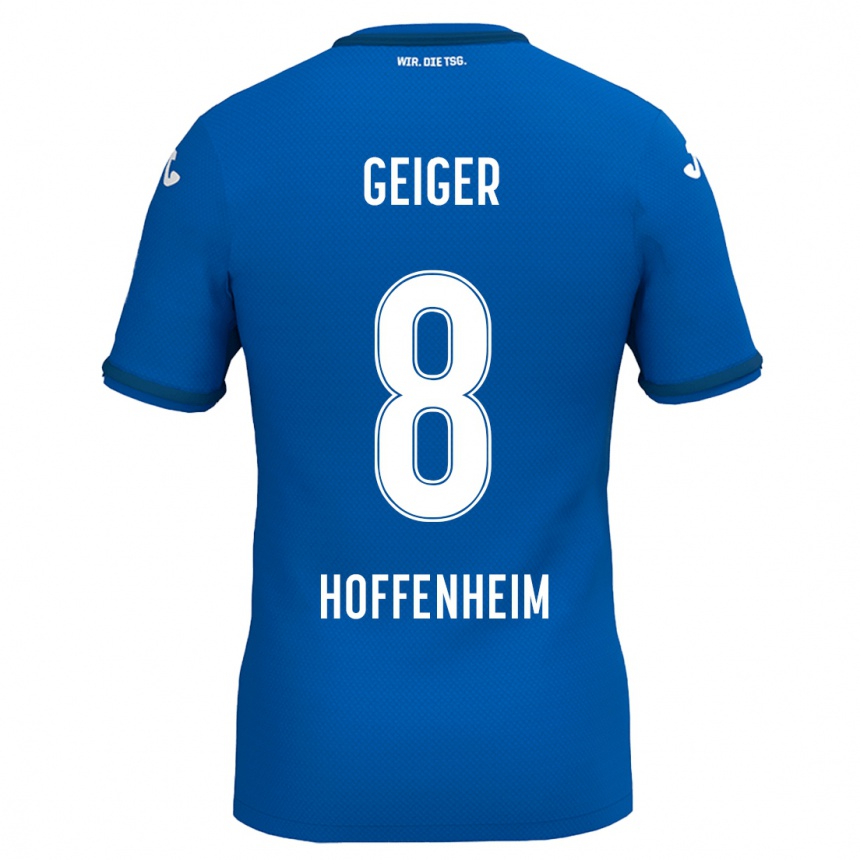 Kids Football Dennis Geiger #8 Royal Blue Home Jersey 2024/25 T-Shirt