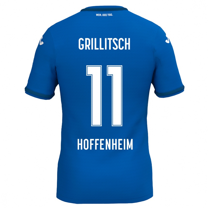 Kids Football Florian Grillitsch #11 Royal Blue Home Jersey 2024/25 T-Shirt