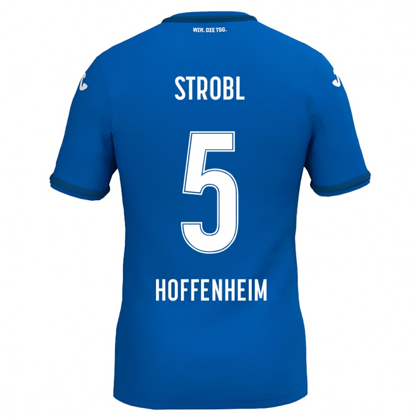 Kids Football Lars Strobl #5 Royal Blue Home Jersey 2024/25 T-Shirt