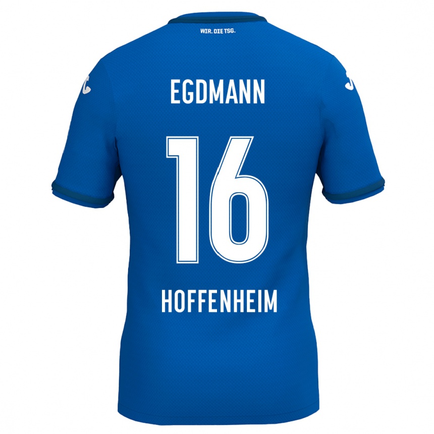 Kids Football Mika Egdmann #16 Royal Blue Home Jersey 2024/25 T-Shirt