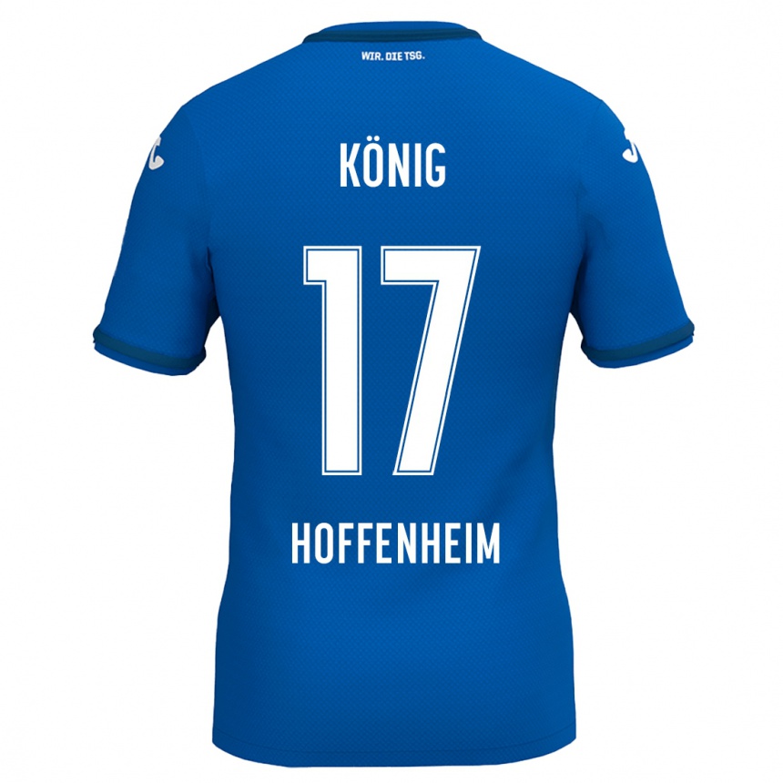 Kids Football Noah König #17 Royal Blue Home Jersey 2024/25 T-Shirt