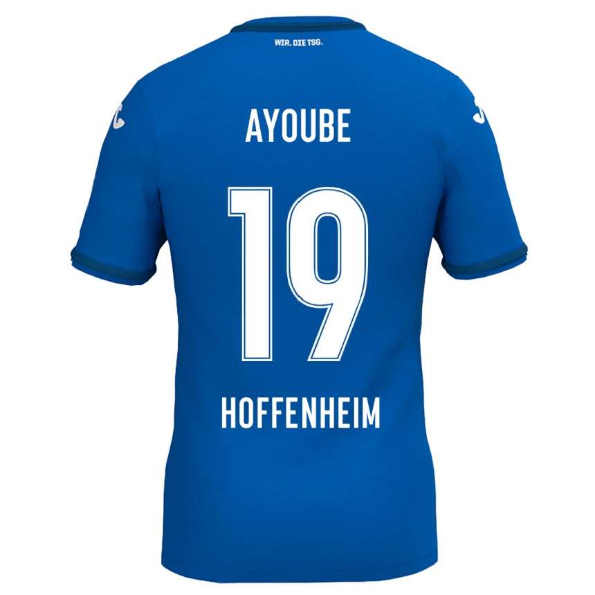 Kids Football Ayoube Amaimouni-Echghouyab #19 Royal Blue Home Jersey 2024/25 T-Shirt