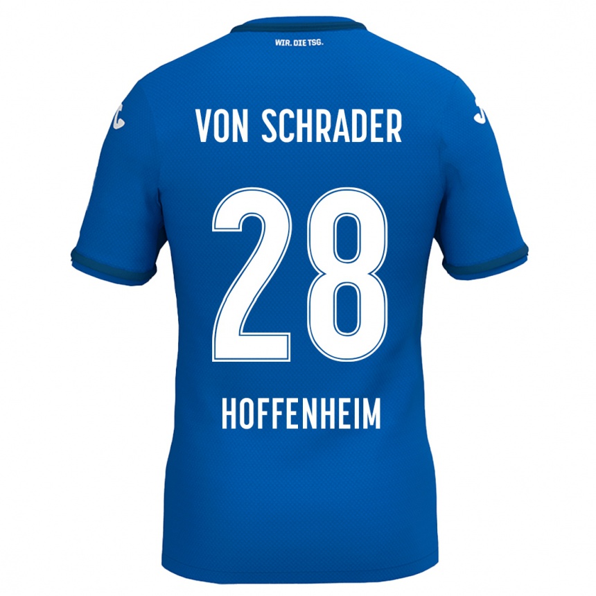 Kids Football Lina Von Schrader #28 Royal Blue Home Jersey 2024/25 T-Shirt