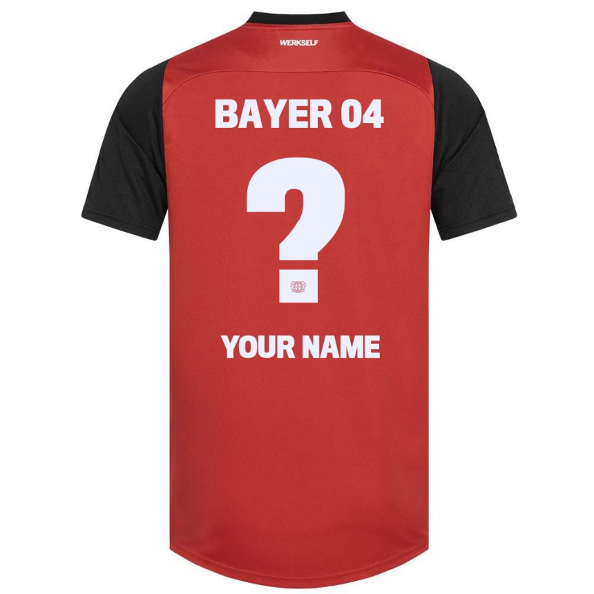 Kids Football Your Name #0 Red Black Home Jersey 2024/25 T-Shirt