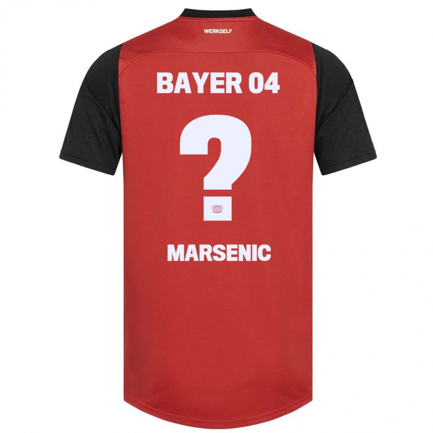 Kids Football Matija Marsenic #0 Red Black Home Jersey 2024/25 T-Shirt