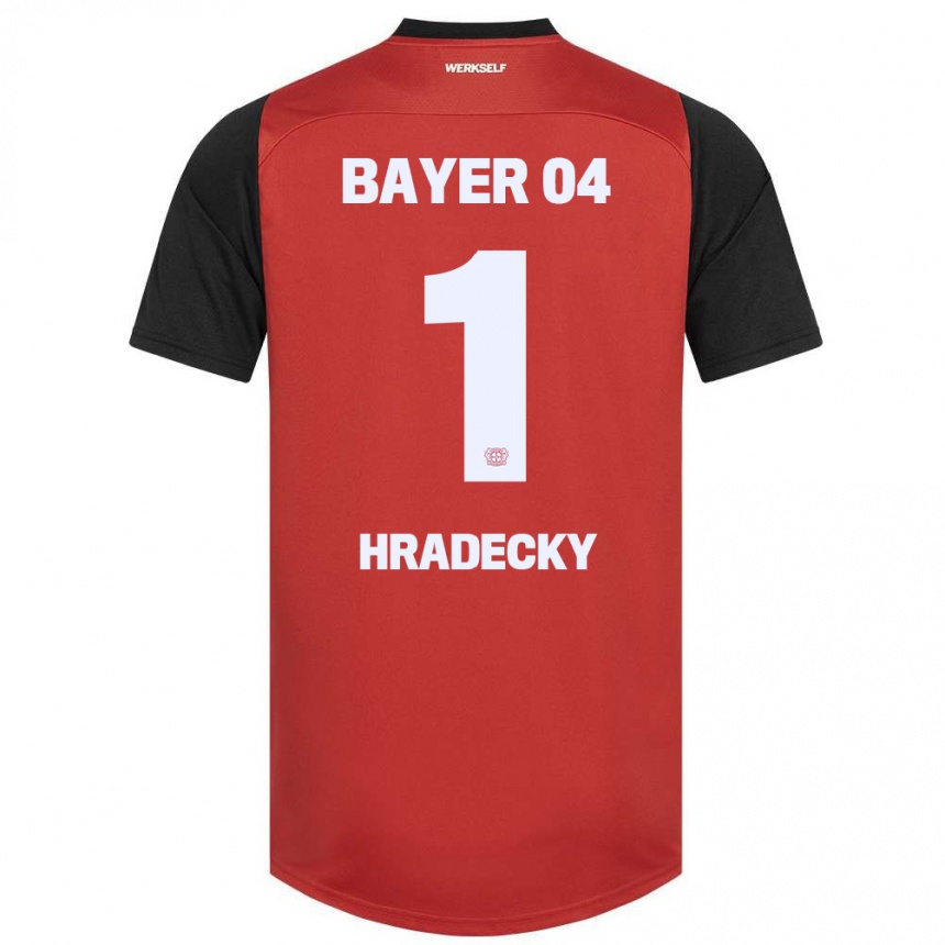 Kids Football Lukas Hradecky #1 Red Black Home Jersey 2024/25 T-Shirt