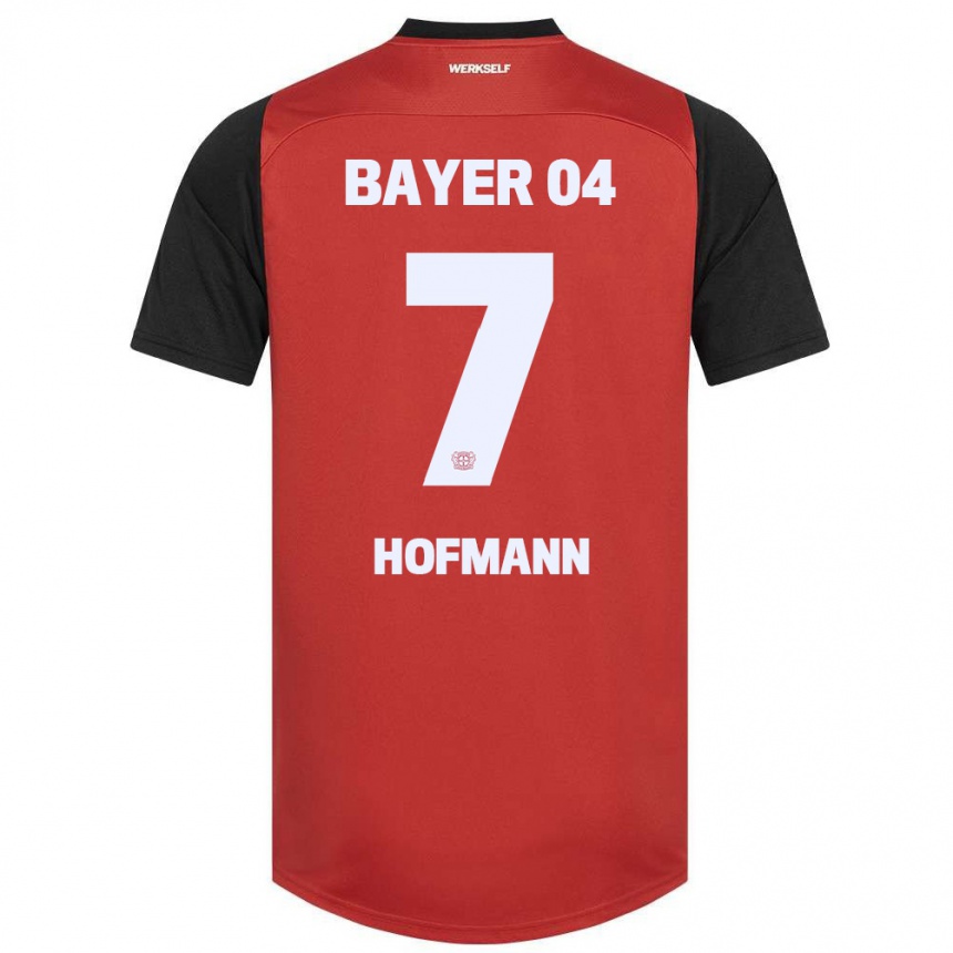 Kids Football Jonas Hofmann #7 Red Black Home Jersey 2024/25 T-Shirt