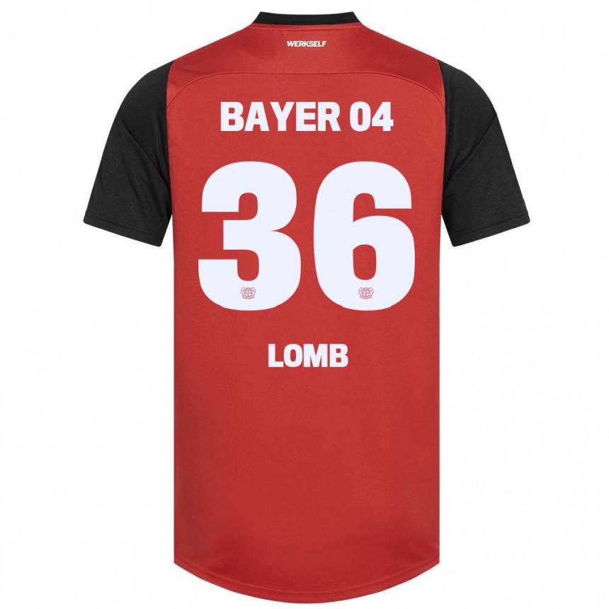 Kids Football Niklas Lomb #36 Red Black Home Jersey 2024/25 T-Shirt