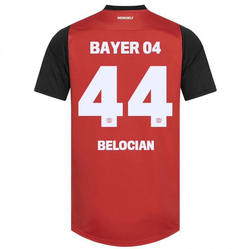 Kids Football Jeanuël Belocian #44 Red Black Home Jersey 2024/25 T-Shirt