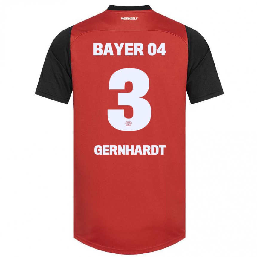 Kids Football Nils Gernhardt #3 Red Black Home Jersey 2024/25 T-Shirt