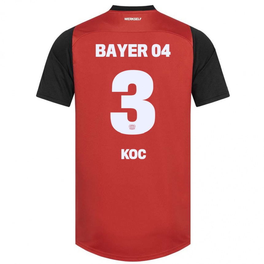 Kids Football Halil Koc #3 Red Black Home Jersey 2024/25 T-Shirt