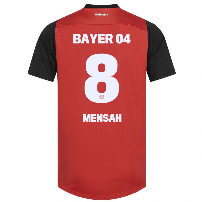 Kids Football Naba Mensah #8 Red Black Home Jersey 2024/25 T-Shirt