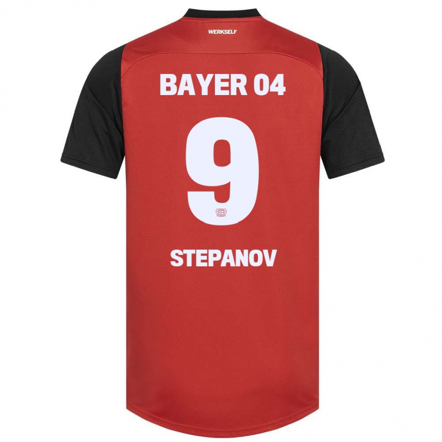 Kids Football Artem Stepanov #9 Red Black Home Jersey 2024/25 T-Shirt