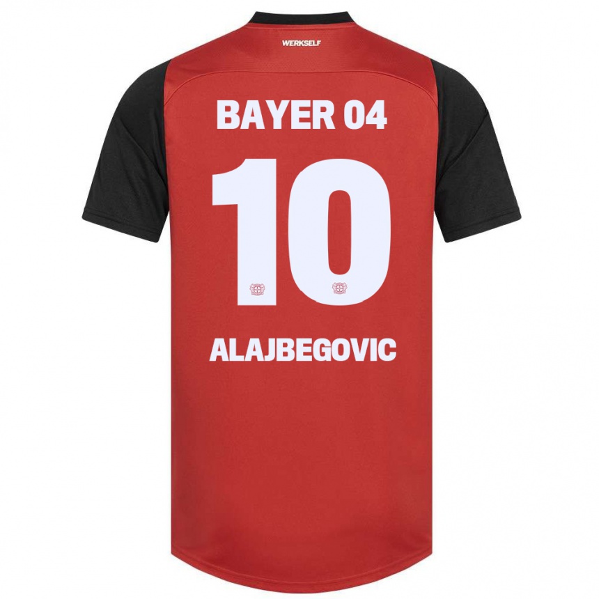 Kids Football Kerim Alajbegovic #10 Red Black Home Jersey 2024/25 T-Shirt