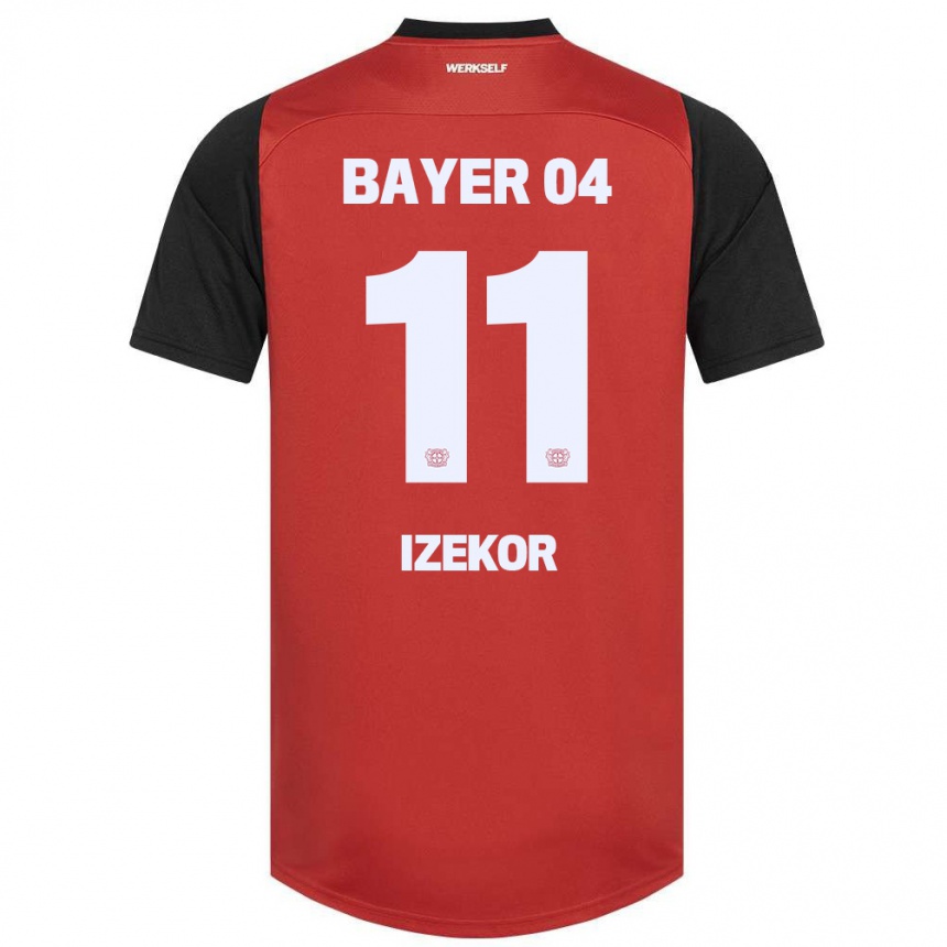 Kids Football Ken Izekor #11 Red Black Home Jersey 2024/25 T-Shirt