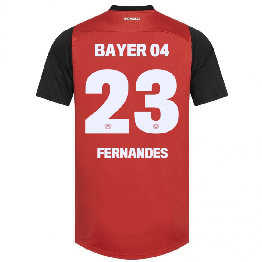 Kids Football Tyron Fernandes #23 Red Black Home Jersey 2024/25 T-Shirt