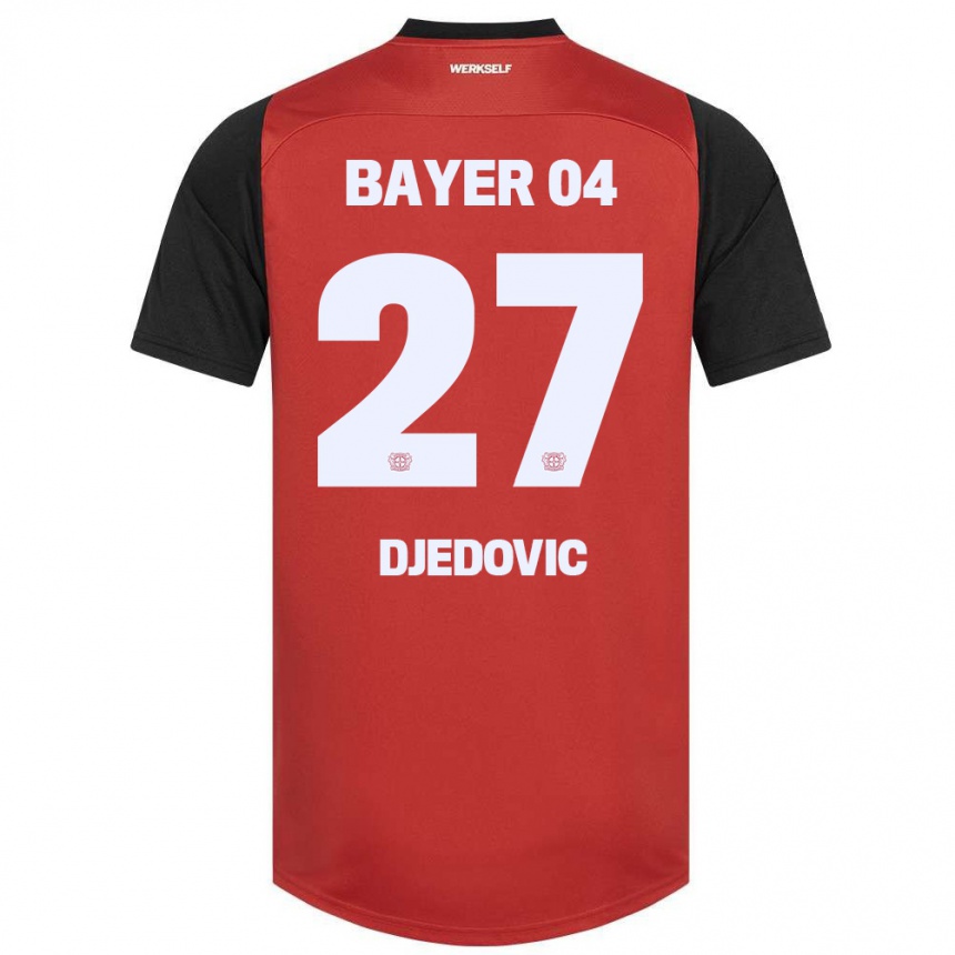 Kids Football Seldin Djedovic #27 Red Black Home Jersey 2024/25 T-Shirt