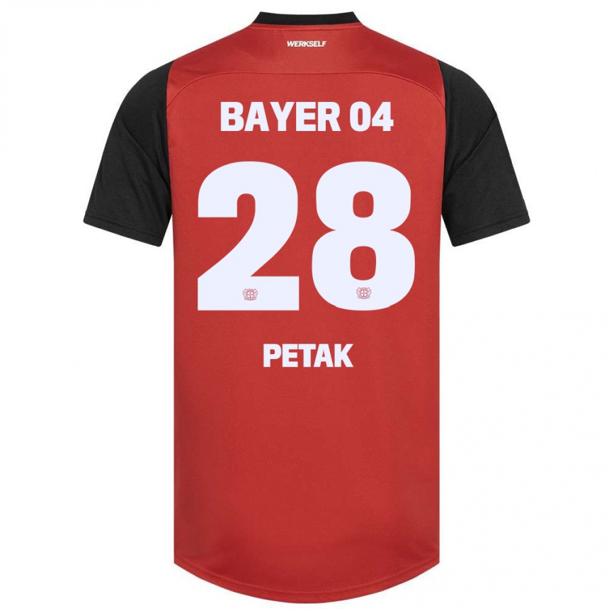 Kids Football Raoul Petak #28 Red Black Home Jersey 2024/25 T-Shirt