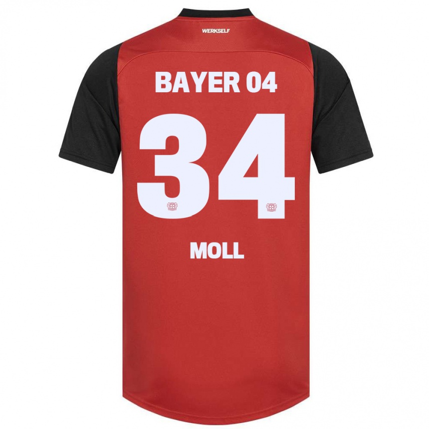 Kids Football Anne Moll #34 Red Black Home Jersey 2024/25 T-Shirt