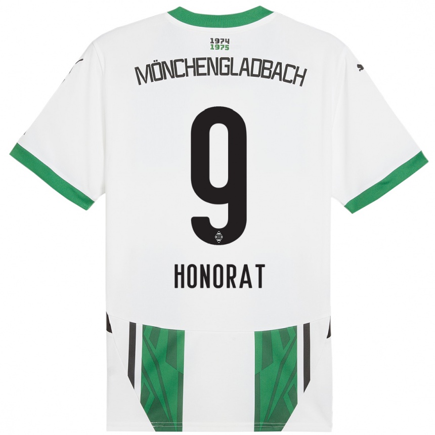 Kids Football Franck Honorat #9 White Green Home Jersey 2024/25 T-Shirt