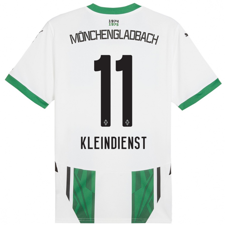 Kids Football Tim Kleindienst #11 White Green Home Jersey 2024/25 T-Shirt