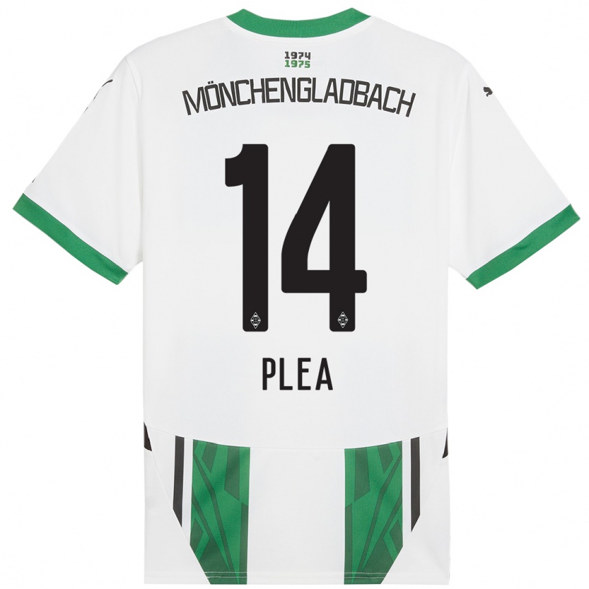 Kids Football Alassane Plea #14 White Green Home Jersey 2024/25 T-Shirt