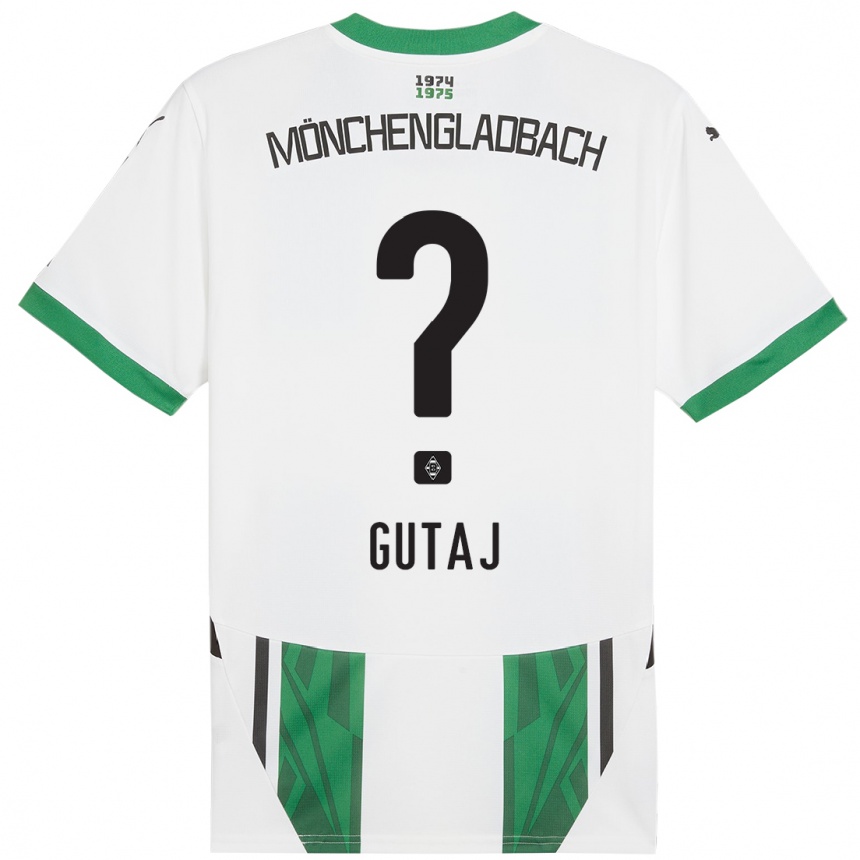 Kids Football Lindsay Gutaj #0 White Green Home Jersey 2024/25 T-Shirt