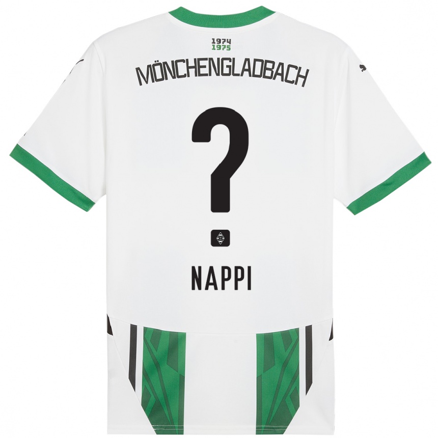 Kids Football Johann Deumi Nappi #0 White Green Home Jersey 2024/25 T-Shirt