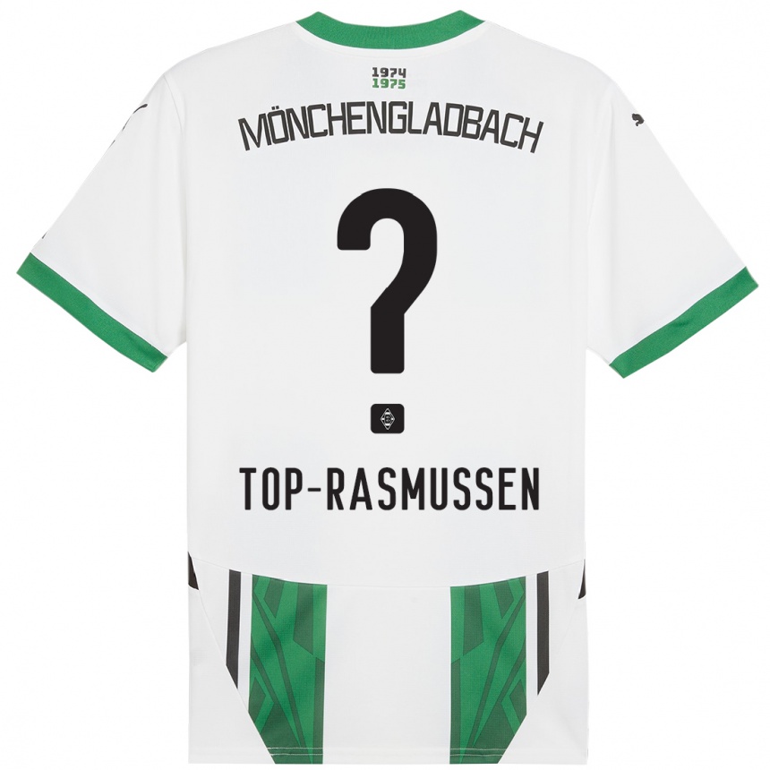 Kids Football Tristan Top-Rasmussen #0 White Green Home Jersey 2024/25 T-Shirt