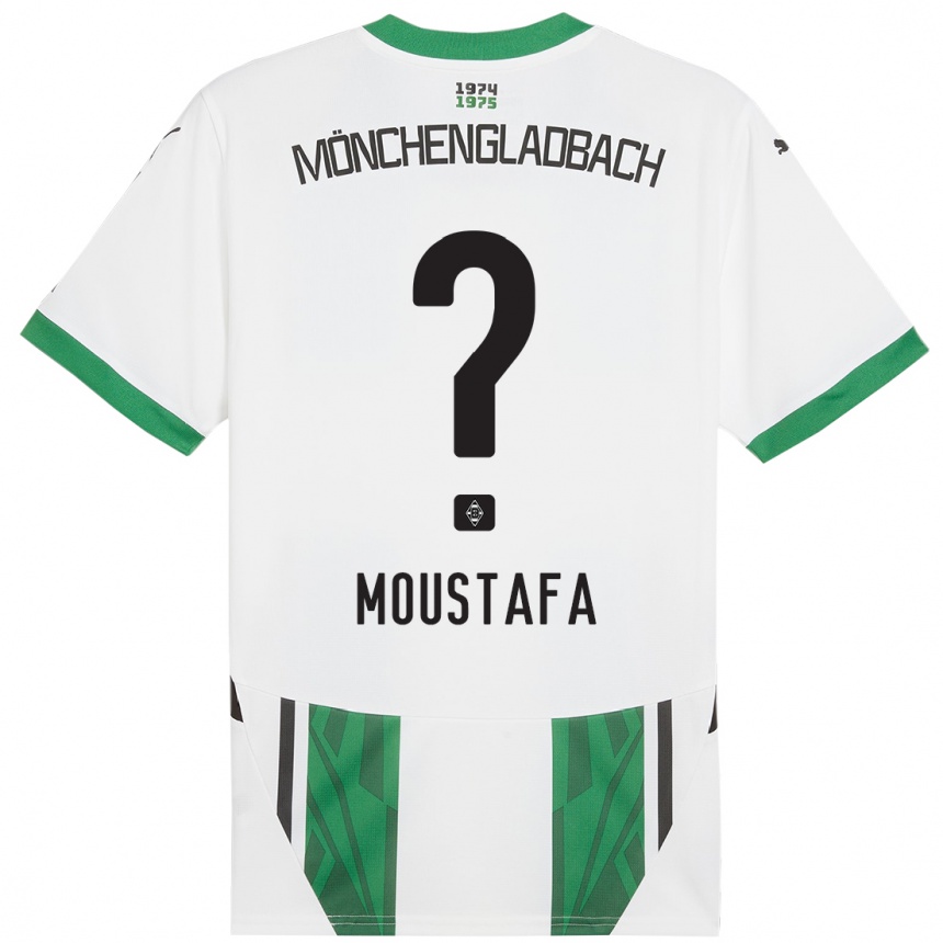 Kids Football Seif Ashraf Moustafa #0 White Green Home Jersey 2024/25 T-Shirt