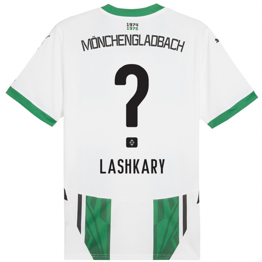 Kids Football Roman Lashkary #0 White Green Home Jersey 2024/25 T-Shirt