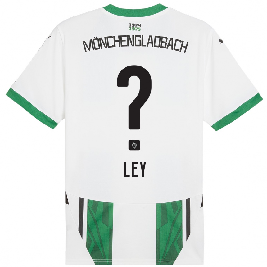 Kids Football Marlon Ley #0 White Green Home Jersey 2024/25 T-Shirt