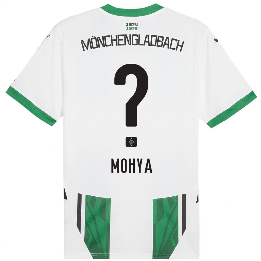 Kids Football Wael Mohya #0 White Green Home Jersey 2024/25 T-Shirt