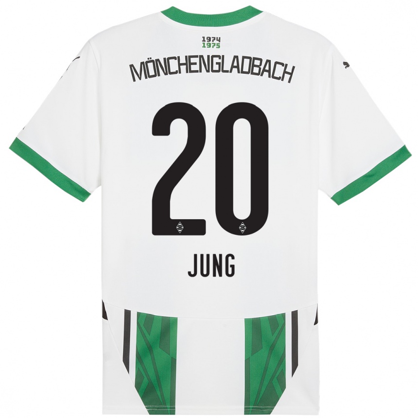 Kids Football In-Gyom Jung #20 White Green Home Jersey 2024/25 T-Shirt