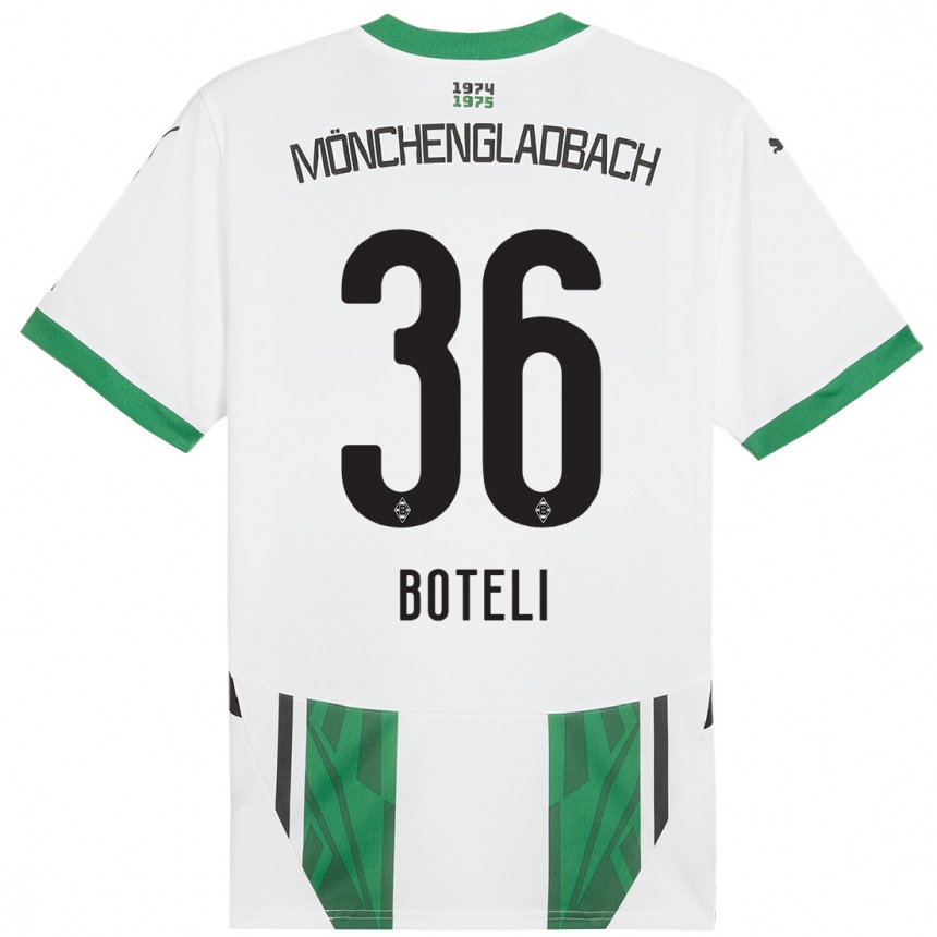 Kids Football Winsley Boteli #36 White Green Home Jersey 2024/25 T-Shirt