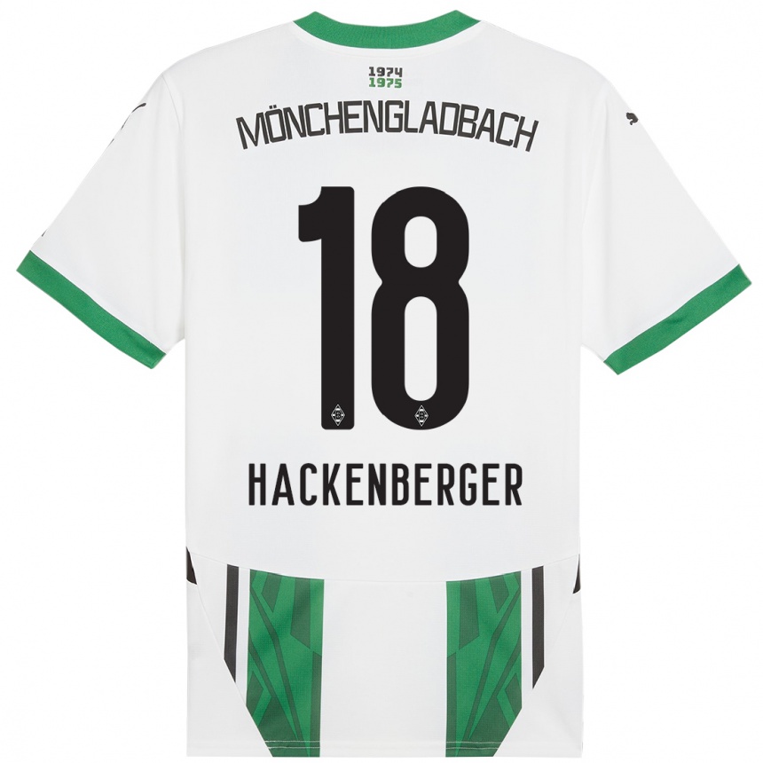 Kids Football Jessica Hackenberger #18 White Green Home Jersey 2024/25 T-Shirt