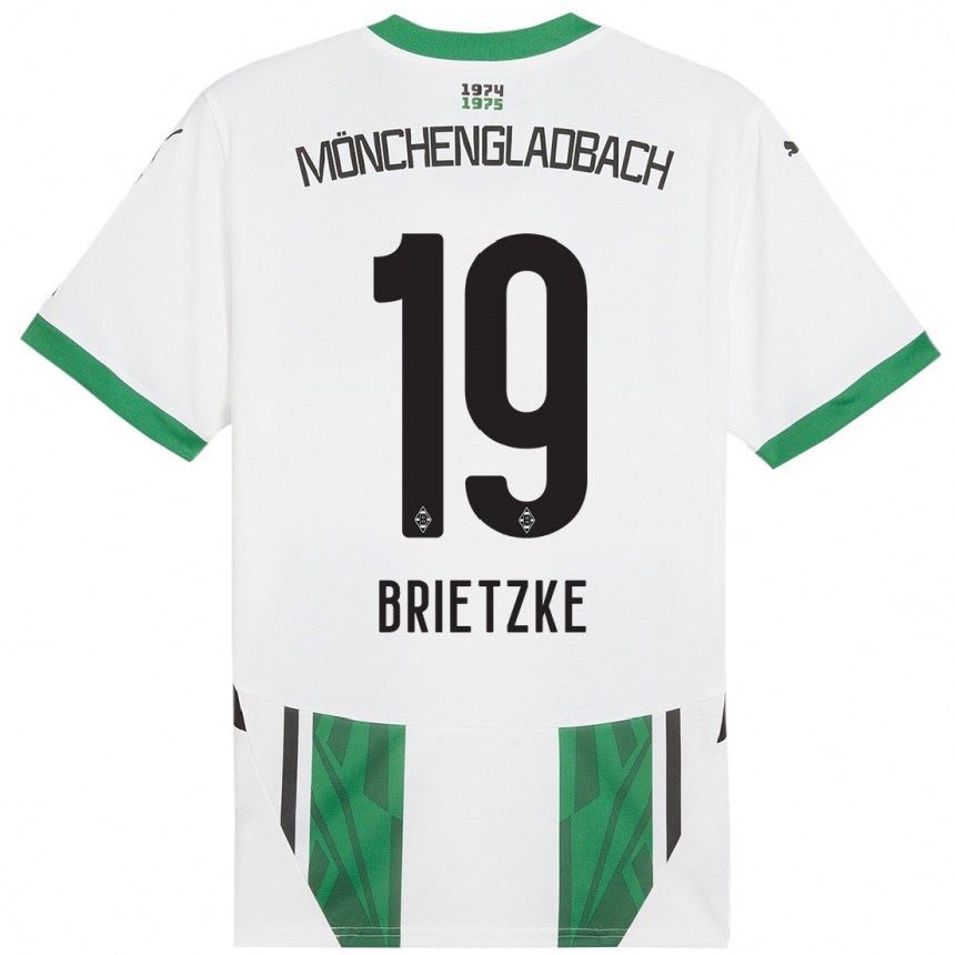 Kids Football Yvonne Brietzke #19 White Green Home Jersey 2024/25 T-Shirt