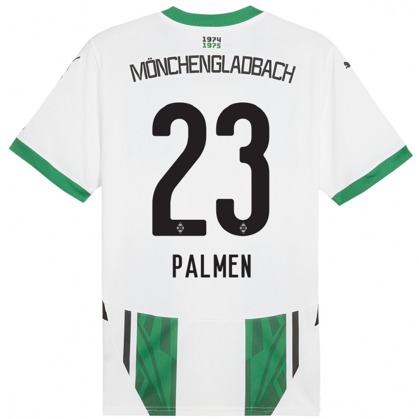 Kids Football Luisa Palmen #23 White Green Home Jersey 2024/25 T-Shirt