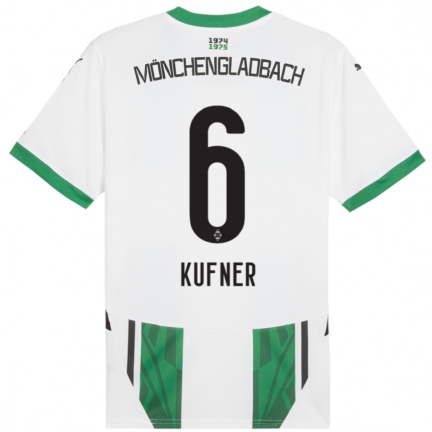 Kids Football Anne-Catherine Kufner #6 White Green Home Jersey 2024/25 T-Shirt