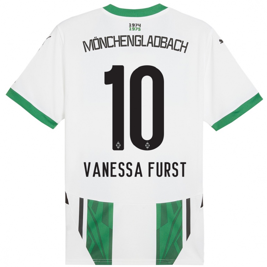 Kids Football Vanessa Fürst #10 White Green Home Jersey 2024/25 T-Shirt