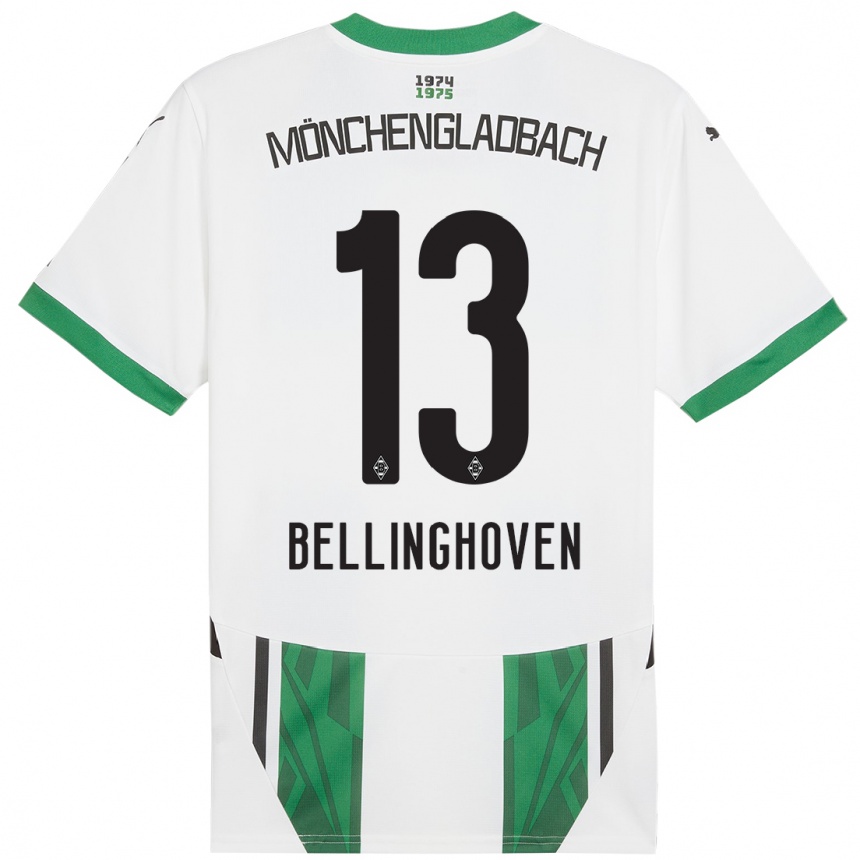 Kids Football Christina Bellinghoven #13 White Green Home Jersey 2024/25 T-Shirt