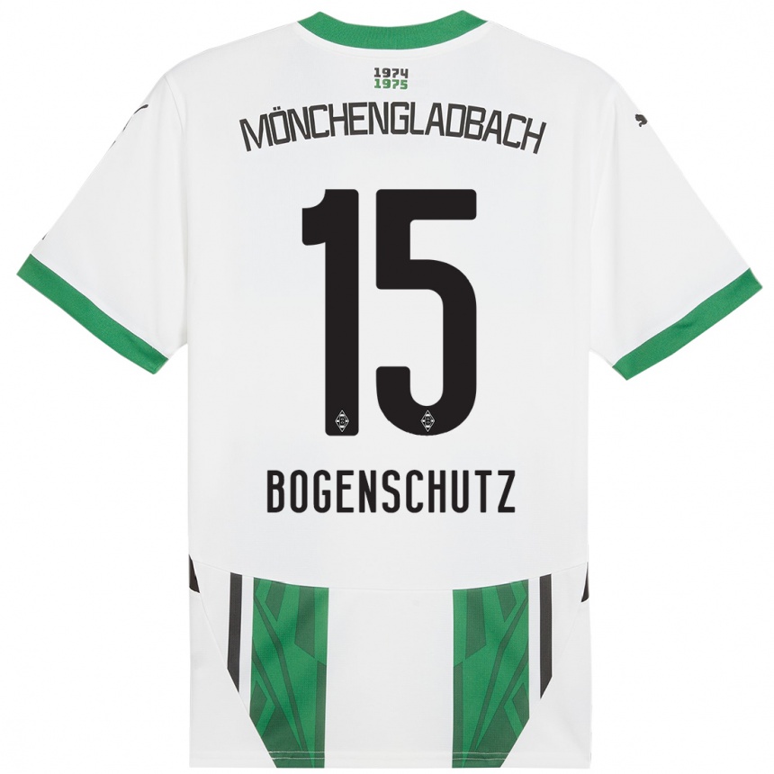 Kids Football Kerstin Bogenschutz #15 White Green Home Jersey 2024/25 T-Shirt