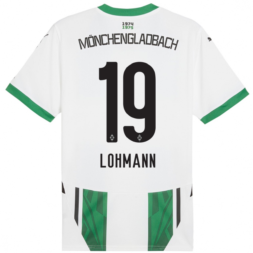 Kids Football Mona Lohmann #19 White Green Home Jersey 2024/25 T-Shirt