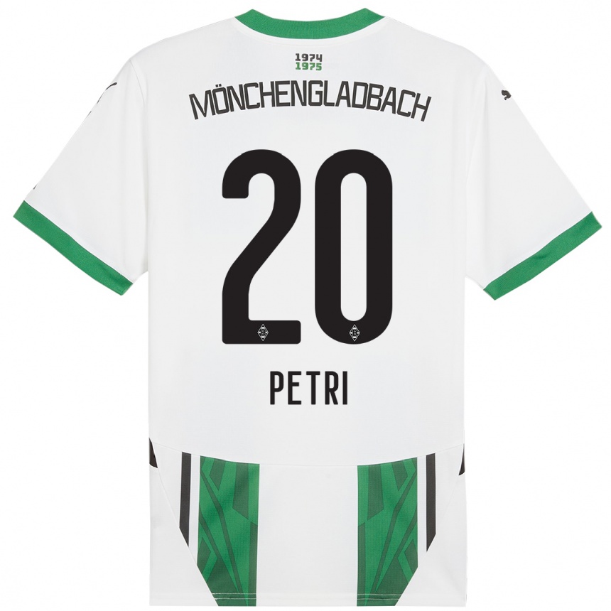 Kids Football Paula Petri #20 White Green Home Jersey 2024/25 T-Shirt