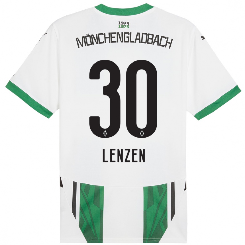 Kids Football Hannah Lenzen #30 White Green Home Jersey 2024/25 T-Shirt