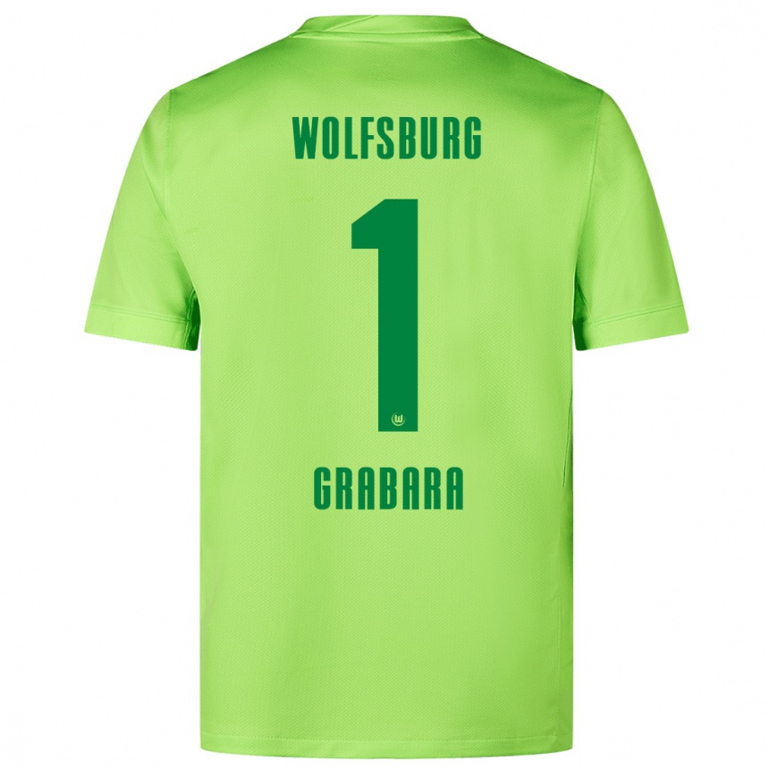 Kids Football Kamil Grabara #1 Fluorescent Green Home Jersey 2024/25 T-Shirt